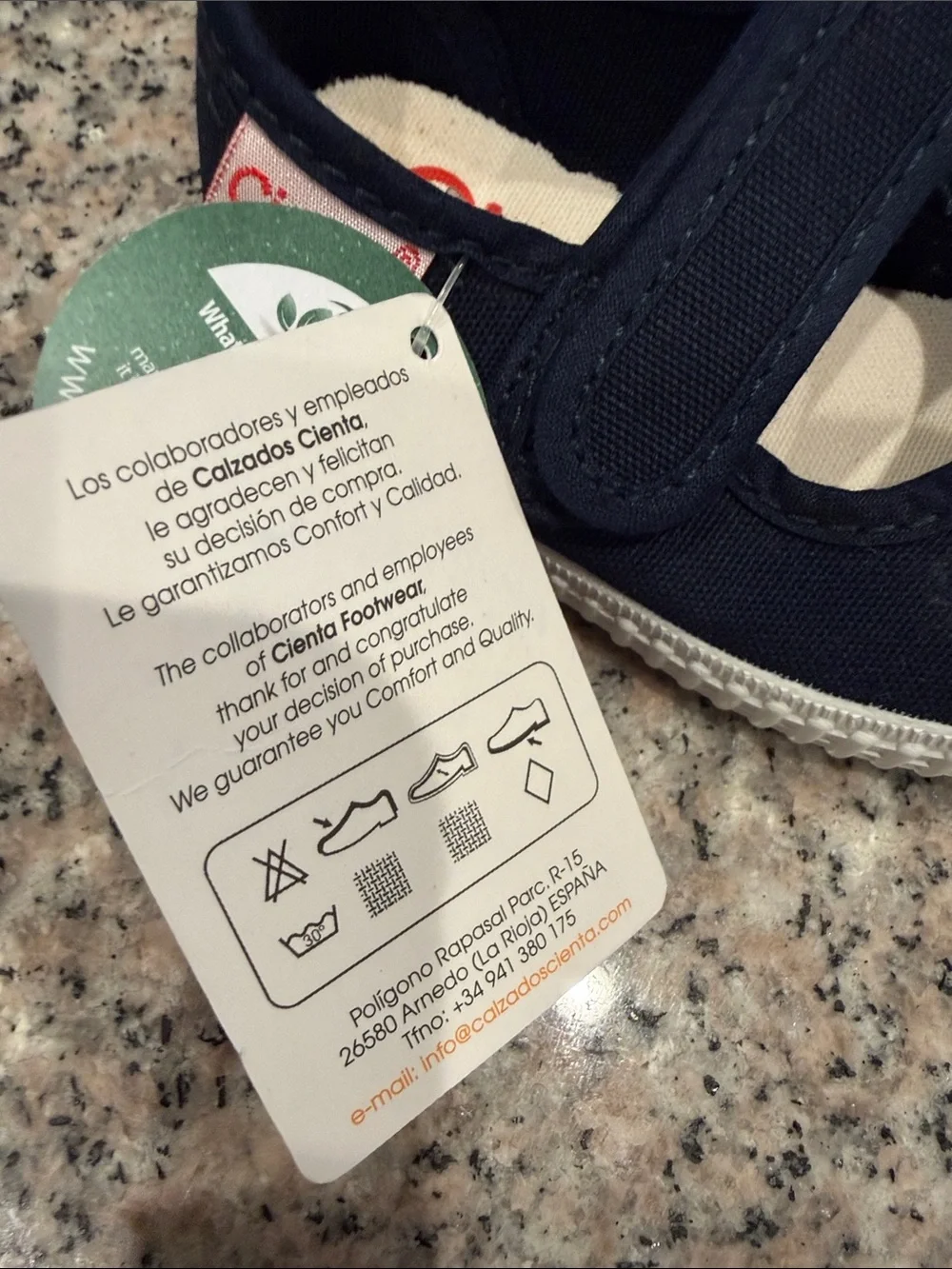 Cienta Navy Canvas Mary Jane Shoes with Hook-and-Loop Strap size 19c infant 4